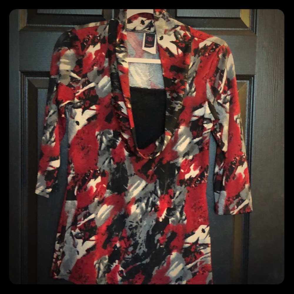 Red and black dress shirt